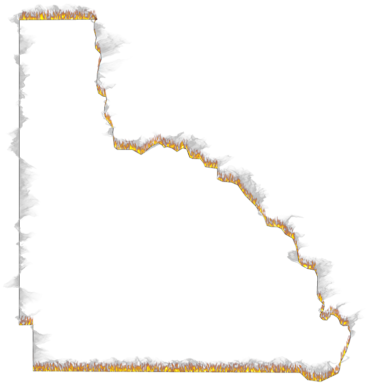 A Flame And Smoke Outline Map Of Lafayette - Silhouette (737x768), Png Download