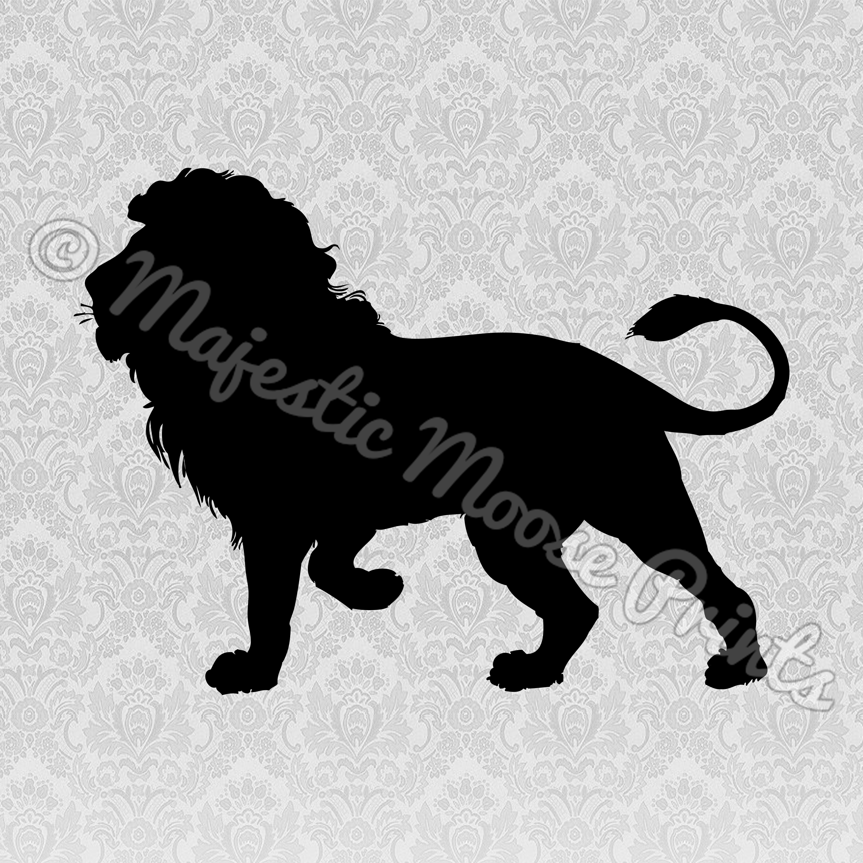 Roaring Lion Clip Art Black And White (3000x3000), Png Download