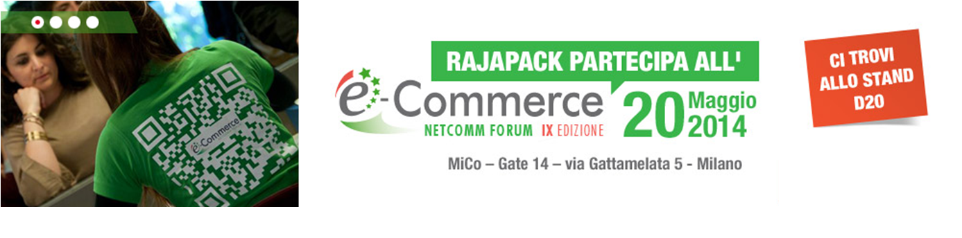 Rajapack È All'e-commerce Netcomm Forum Il 20/05 Stand - Graphic Design (1387x344), Png Download