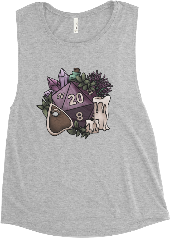 Witchy D20 Ladies' Muscle Tank (1000x1000), Png Download
