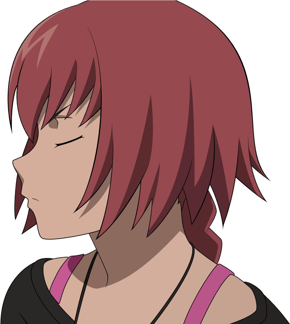 Anime Closed Eyes Results A Lot Of Cliparts For Anime - Chica Anime De Perfil (1920x1080), Png Download