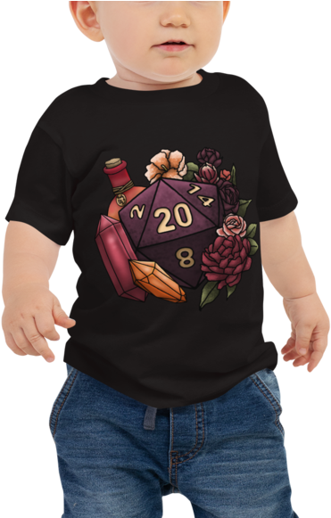 Sorcerer D20 Baby Jersey Short Sleeve Tee - T-shirt (580x580), Png Download