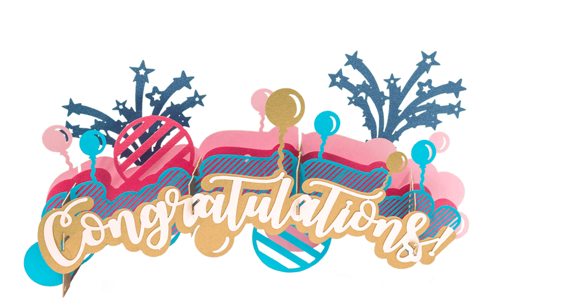 Download - ‘congratulations’ Pop Up Card (1280x720), Png Download