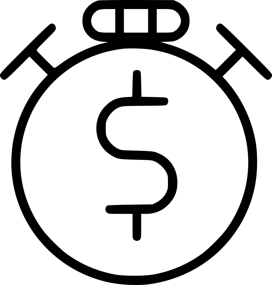 Stop Watch Dollar Sign Comments - Icon (934x980), Png Download