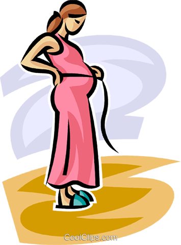 Pregnant Mother Measuring Her Belly - Pregnancy (355x480), Png Download