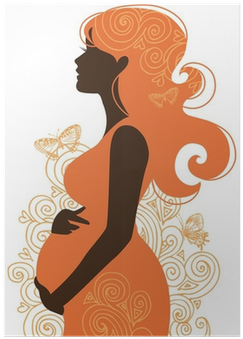 Pregnant Woman Silhouette (400x400), Png Download