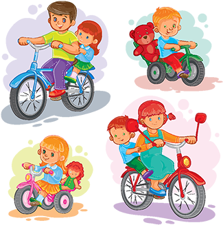 Set Of Vector Icons Small Children On Bicycles, Baby, - Icon (360x360), Png Download