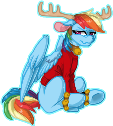 Ahmonaeatchu123, Bells, Clothes, Rainbow Dash, Reindeer - Rainbow Dash (510x510), Png Download