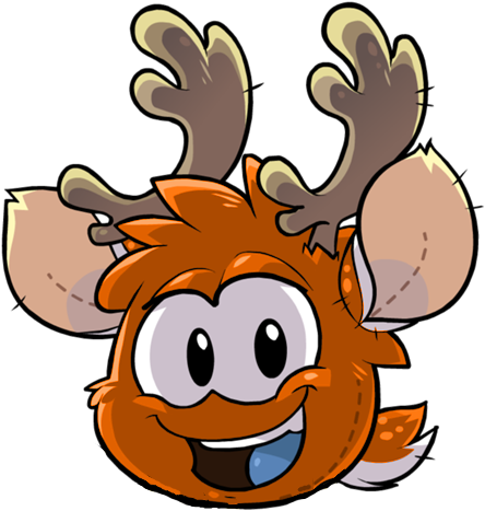 Orangepuffle Orange Reindeer Puffle - Reindeer Puffles (443x479), Png Download