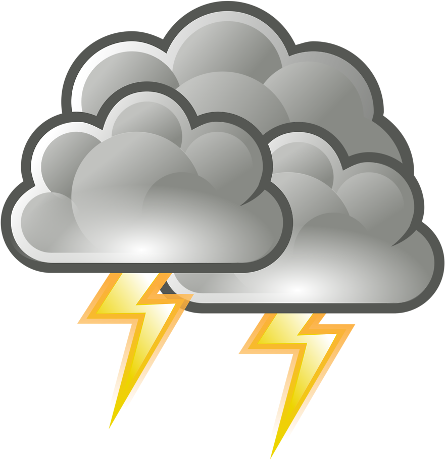 Thunderstorm Png Picture - Weather Symbols Storm (613x640), Png Download