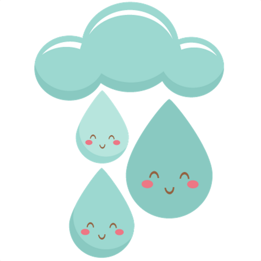 #freetoedit#rain #cloud #clouds #kawaii #cute #tumblr - Raindrops Cute (432x432), Png Download