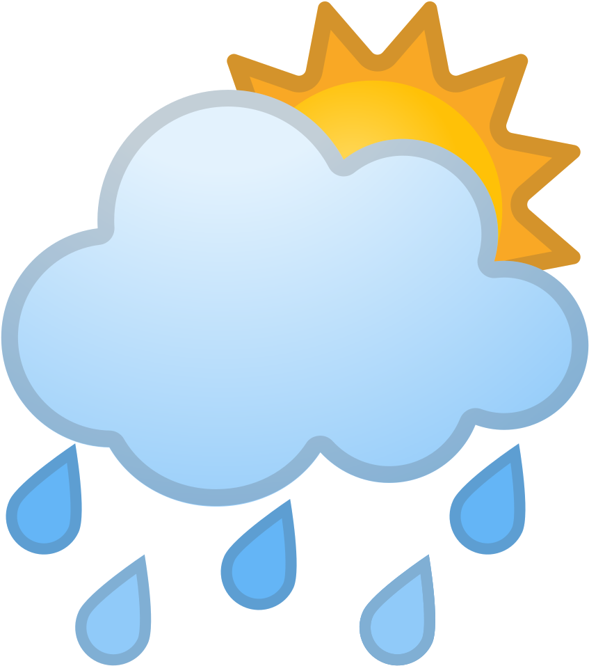 Sun Behind Rain Cloud Icon - Cloud And Rain Transparent Icon (1024x1024), Png Download