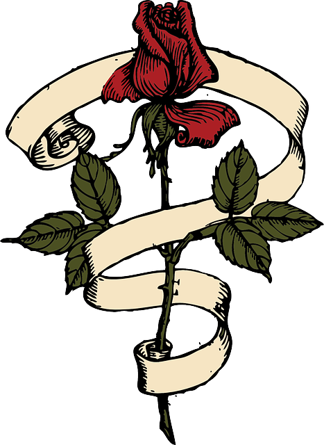 Scroll, Tribal, Outline, Drawing, Design, Tree, Flower - Rose Scroll (467x640), Png Download