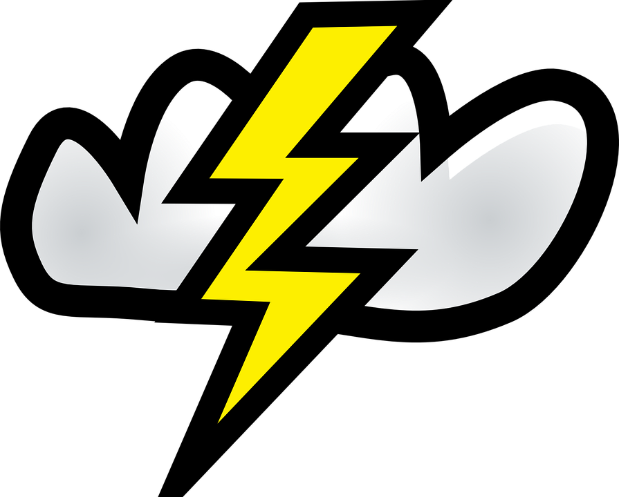 Cloud Lightning Storm Sky - Lightning Bolt Clipart (895x720), Png Download