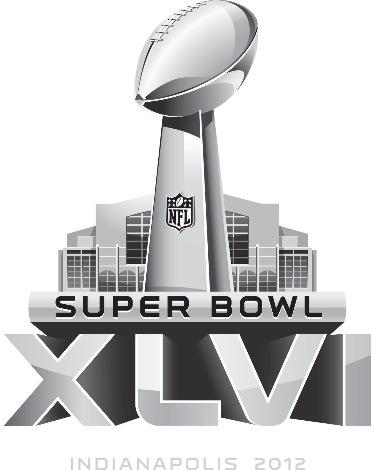 Superbowl 2015 Symbols - Super Bowl 46 Logo (1273x1600), Png Download