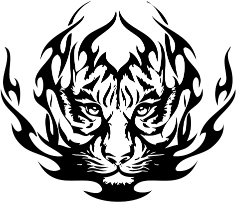 Clip Freeuse Download Tattoo Clipart - Tribal Tiger Tattoo Design (500x426), Png Download
