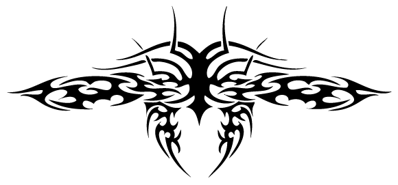 Black And White Tribal Tattoos - Tattoo (580x271), Png Download