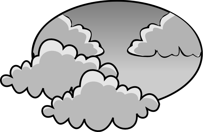 Dark Clipart Cloudy - Cloudy Day Clip Art (834x542), Png Download