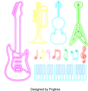 Colorful Neon Fluorescent Instrument Pattern, Musical - Showcase Tome 1 : Les Trois Coups (ebook) - Raveleau (360x360), Png Download