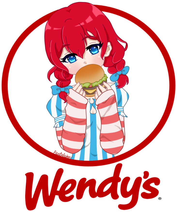 Clip Art Free Mcdonalds Drawing Wendy's - Wendy's Fanart Png (871x918), Png Download