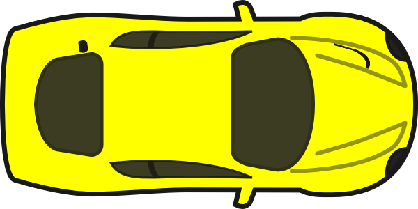 Red Top View Clip Art At Clker - Cartoon Car Birds Eye View (600x300), Png Download