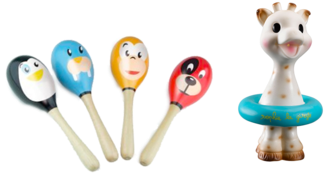 We Have Carefully Selected Our Toys For Your Little - Vilac 21 Cm Animals Maracas In A Display (12-piece) (599x214), Png Download
