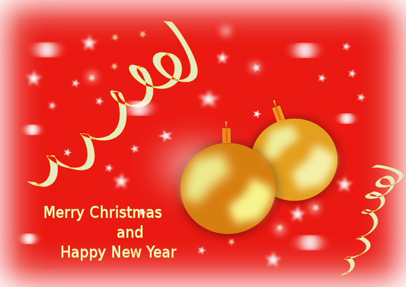 Merry Christmas Congratulations - Rot Und Goldflitter-frohe Weihnachten Karte (800x566), Png Download