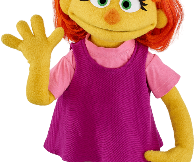 03 20 Sesamest 01 " - Sesame Street Julia Autism (854x570), Png Download