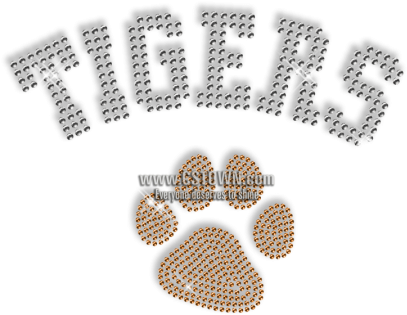 Custom Best Cheap Orange Tiger Paw Rhinestone Iron - Motif (450x450), Png Download
