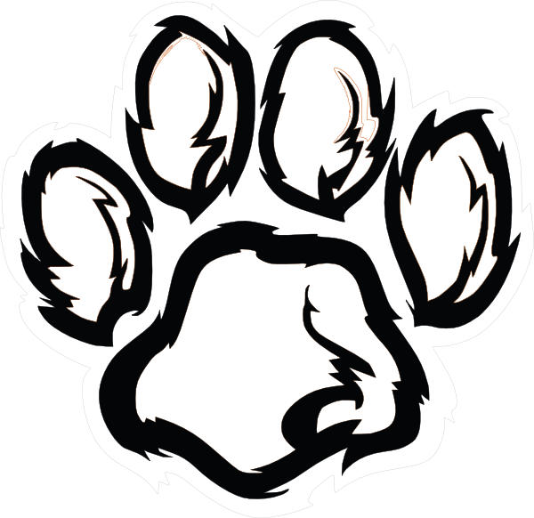 Clipart Tiger Paw Print - Wildcat Paw Print Png (600x582), Png Download