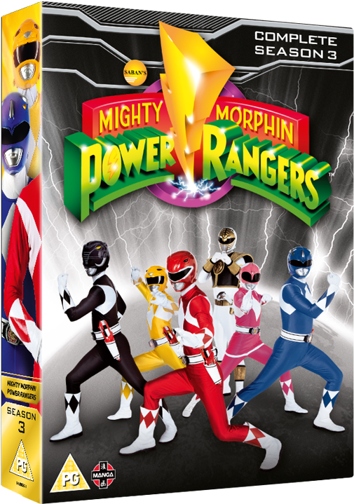 Mighty Morphin Power Rangers Complete Season - Mighty Morphin Power Rangers Season 3 Dvd Cover (530x795), Png Download