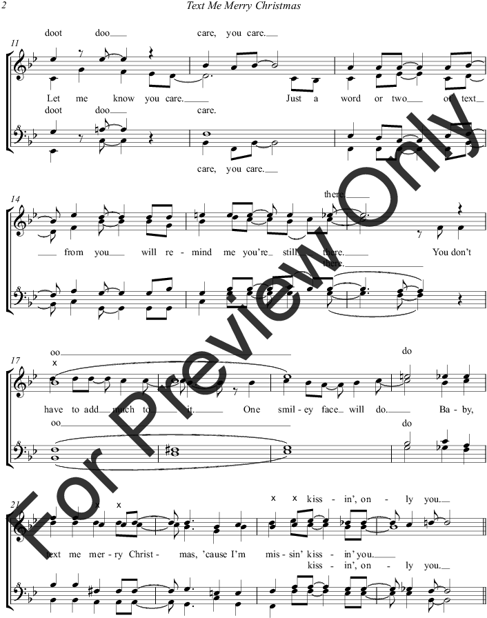 Text Me Merry Christmas Thumbnail - Muusika Part Uusberg Sheet Music (817x1056), Png Download