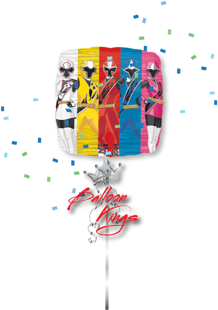 Power Rangers - Power Rangers | Blue | Pink Red 46cm Foil | Helium (1071x1280), Png Download
