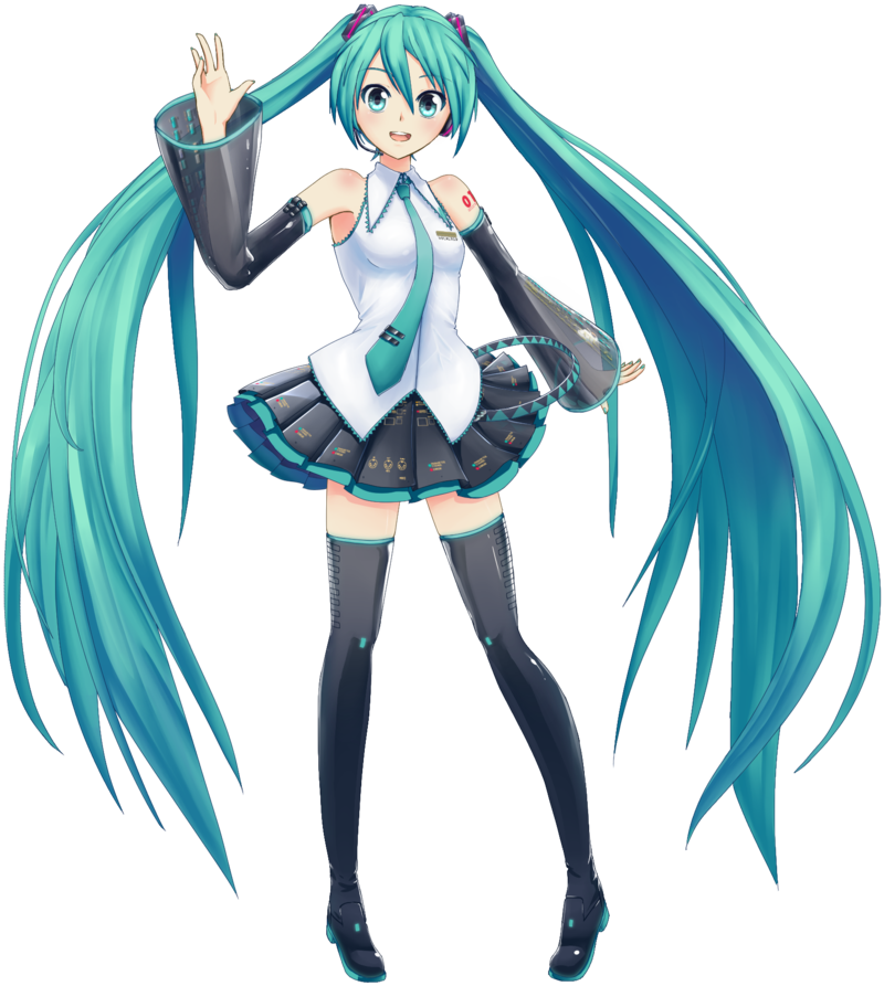 Hatsune Miku - Hatsune Miku Full Body (800x893), Png Download