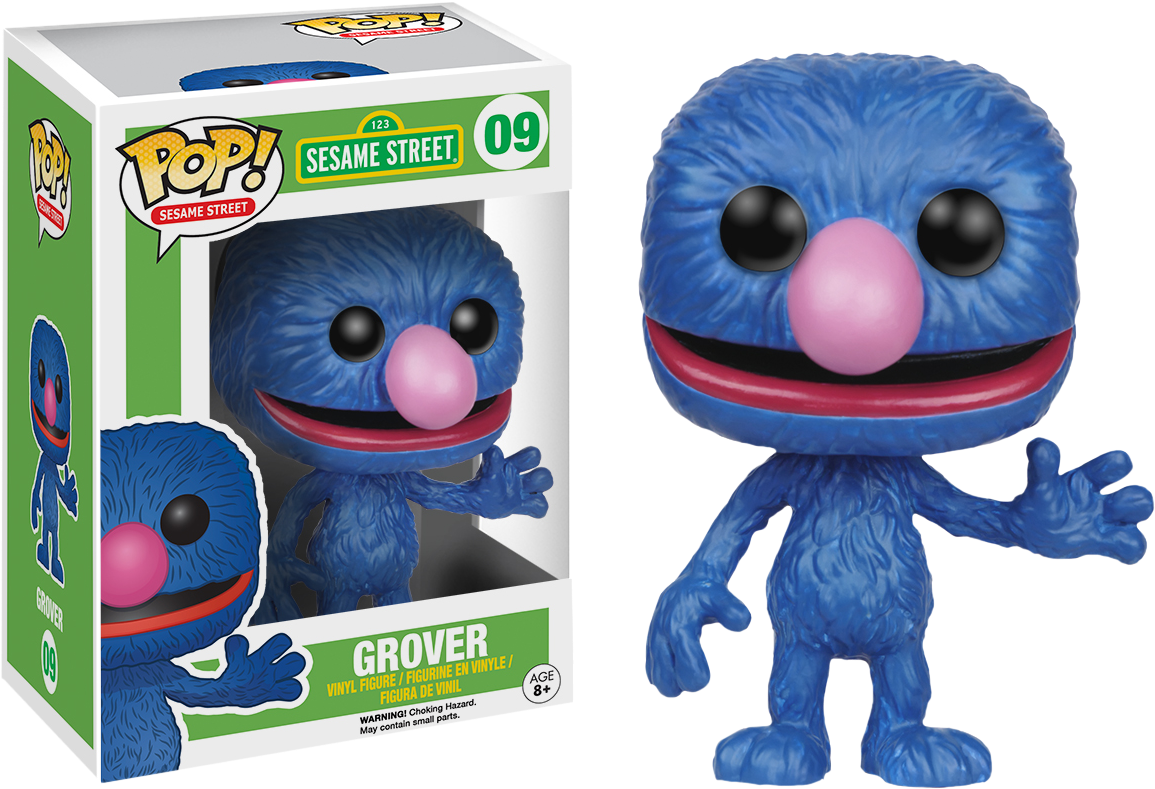 Grover Pop Vinyl Figure - Sesame Street Funko Pop (1200x857), Png Download