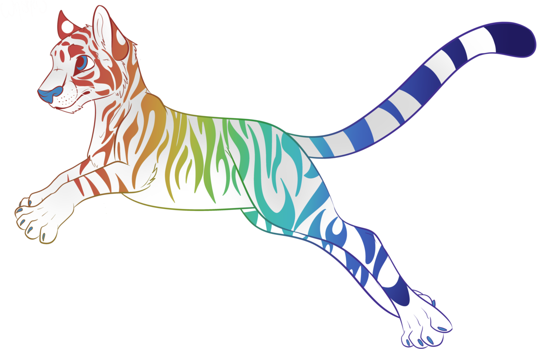 Rainbow Tiger By Irishthorns On Deviantart Picture - Tiger (1102x724), Png Download