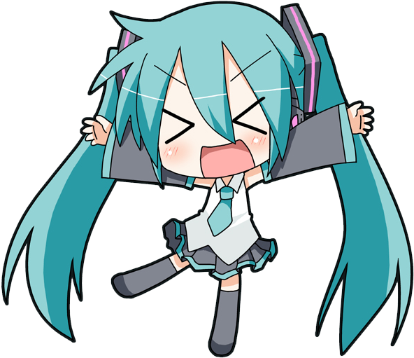12954533 - Vocaloid Chibi Miku (650x650), Png Download