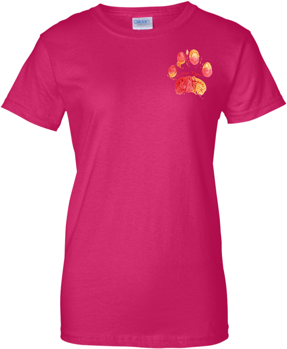 Arthur Tiger Paw Print Ladies Custom 100% Cotton T-shirt - Dogs Are Awesome Dog Lovers Tshirt With Dogs On Them (1155x1155), Png Download
