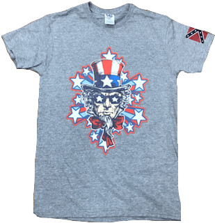 Star Struck Uncle Sam Confederate Flag T-shirt - T-shirt (381x381), Png Download