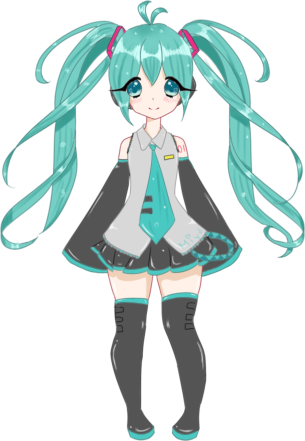 Hatsune Bg Vers By Myaruu On Deviantart - Cartoon (778x1027), Png Download