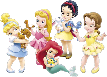Disney Clipart, Disney Birthday Card, Disney Princess - Baby Princess Disney Png (437x326), Png Download