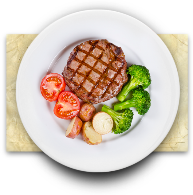 Western Food Png - Food Plate Top View Png (628x635), Png Download