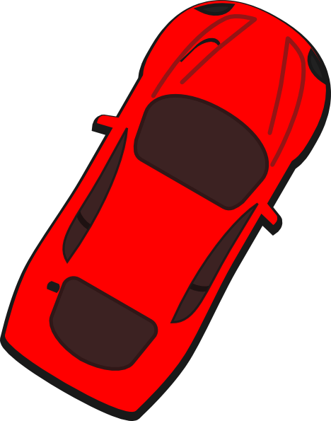 Red Car - Car Birds Eye Clipart (468x595), Png Download