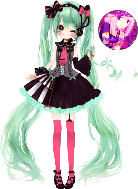 70 Images About Vocaloid ☾ On We Heart It - Lolita Miku (544x743), Png Download
