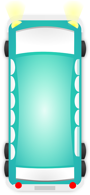 Bus, Car, Van, Top-view, Turquoise - Onibus Visto De Cima Desenho (320x640), Png Download