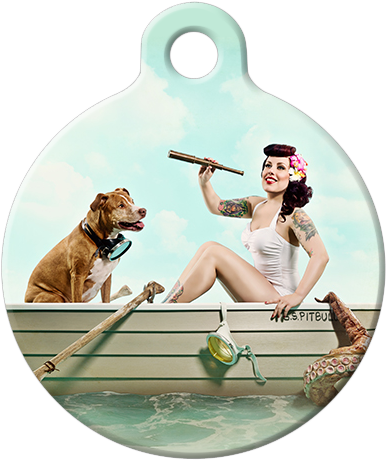 Dog Tag - S - O - S - Pitbull Dog Tag Featuring Little - Pit Bull (412x483), Png Download