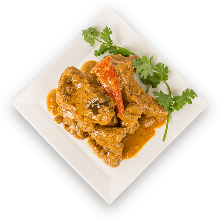 Indian Food On A White Plate - Indian Food In Plate (735x738), Png Download
