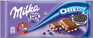 Milka Chocolate Bar 300g - Milka + Oreo- Fresh (380x340), Png Download
