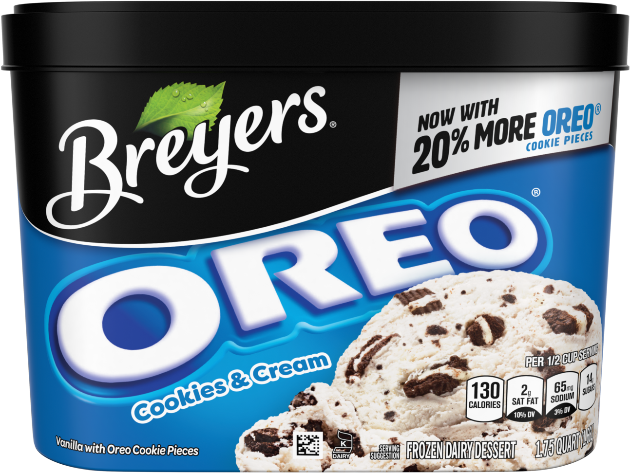 Download A 56 Ounce Tub Of Breyers Oreo Front Of Pack Breyers Ice