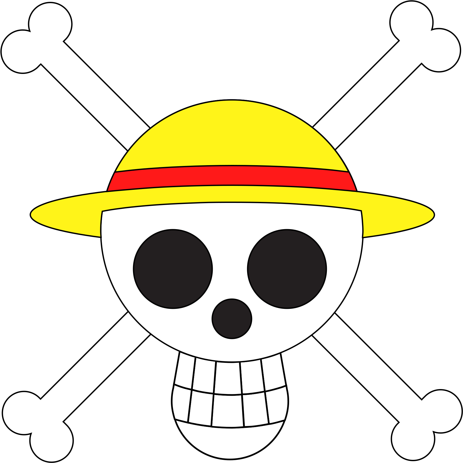 Open - Strawhat Jolly Roger Png (2000x2000), Png Download